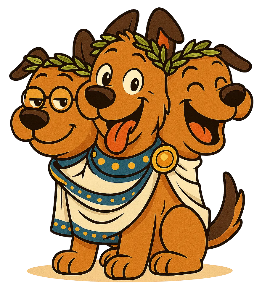 Cerberín, mascota de la Colectividad Helénica de Los Lagos